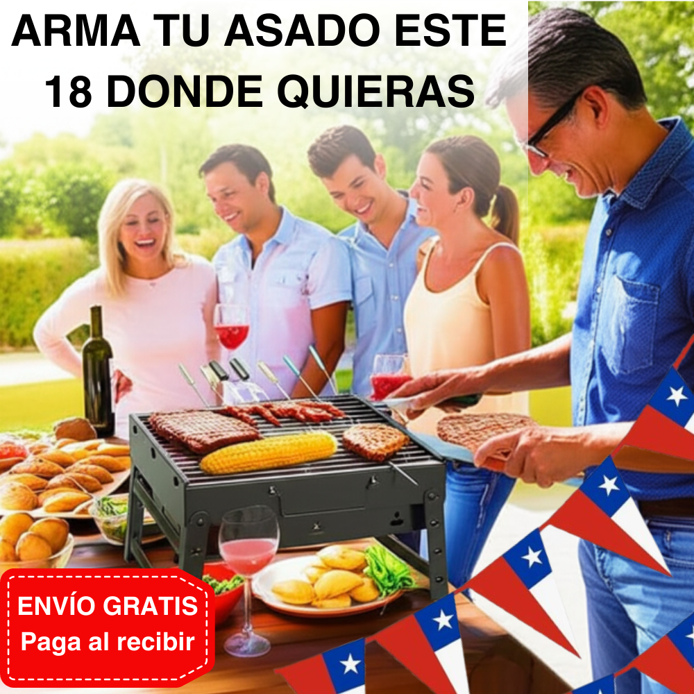 Parrilla plegable compacta asados