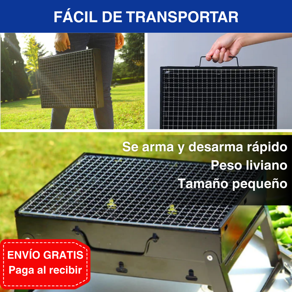 Parrilla plegable compacta asados