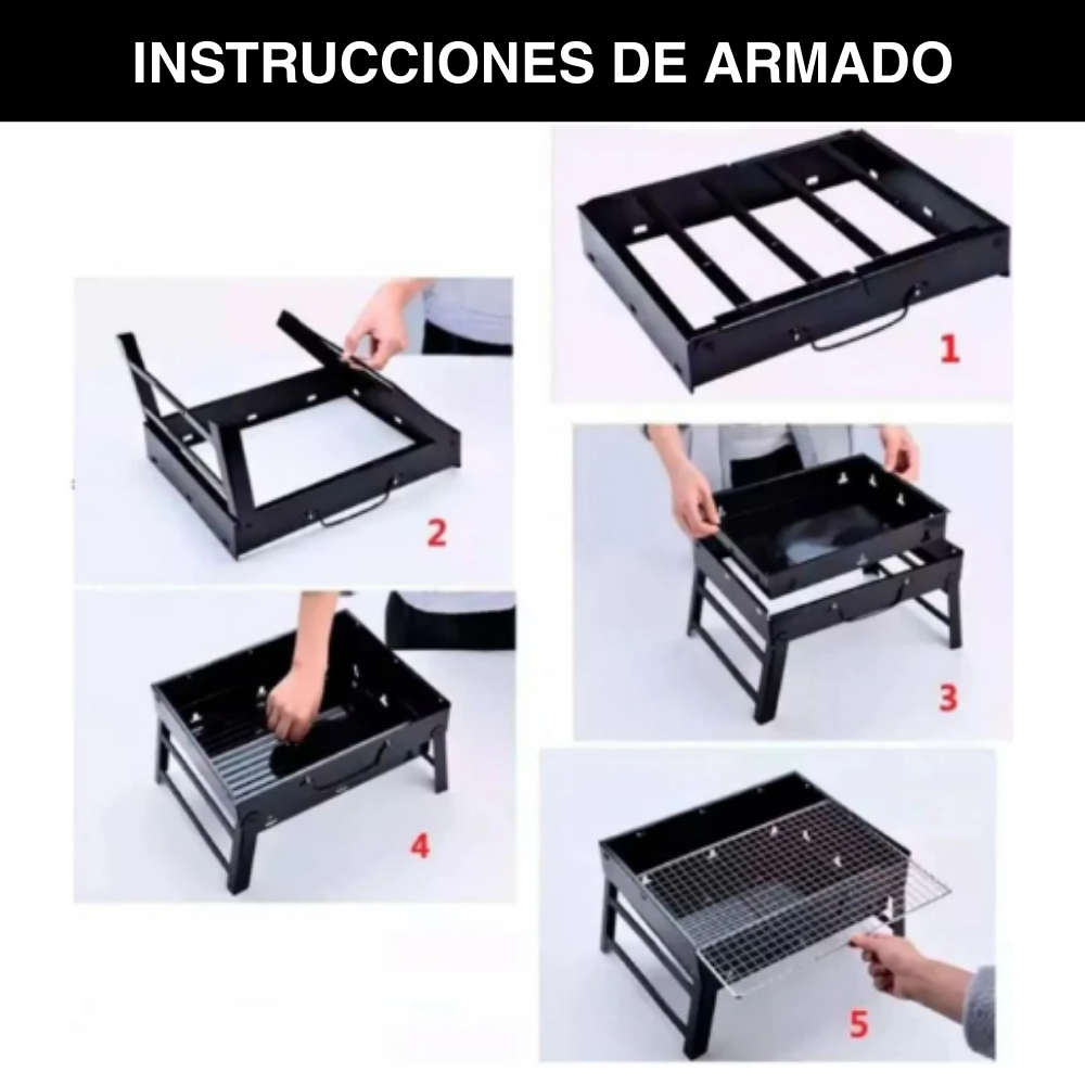 Parrilla plegable compacta asados