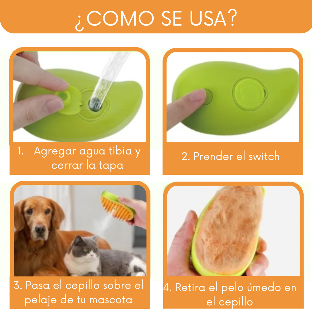 Cepillo a vapor para mascota