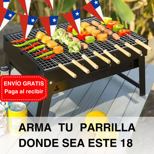 Parrilla plegable compacta asados