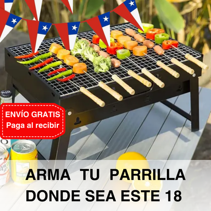 Parrilla plegable compacta asados